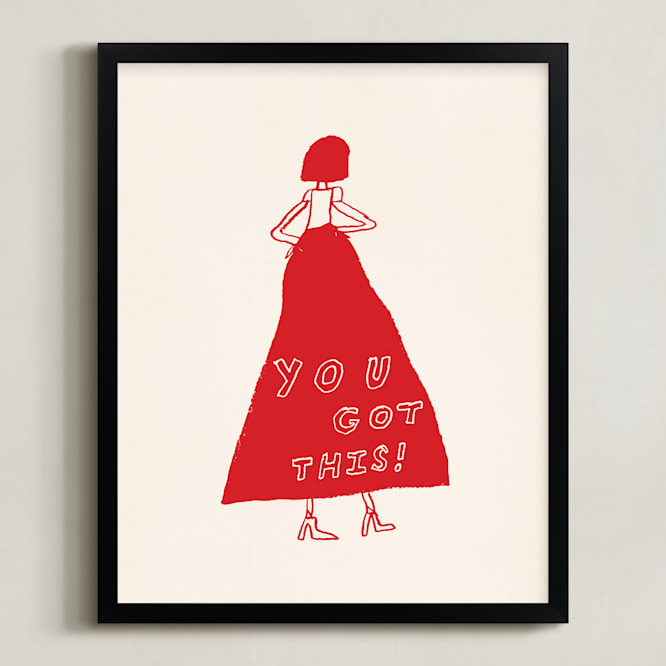 "You Got This" - Art Print in Power Red by Elliot Stokes - Framed