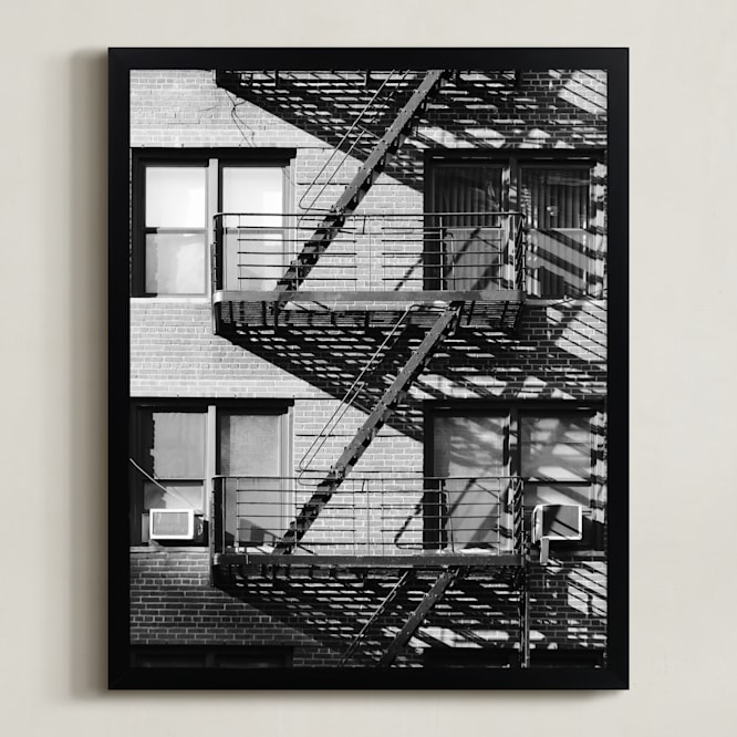 "Up Down NYC" - Art Print in monochrome by lulu and isabelle - Framed