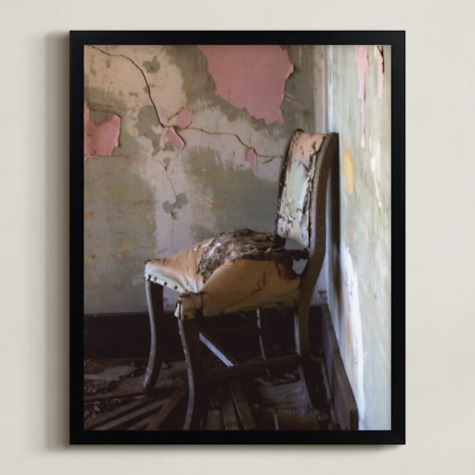 "Take a Seat" - Art Print in Salmon by Eric Eikenbary - Framed