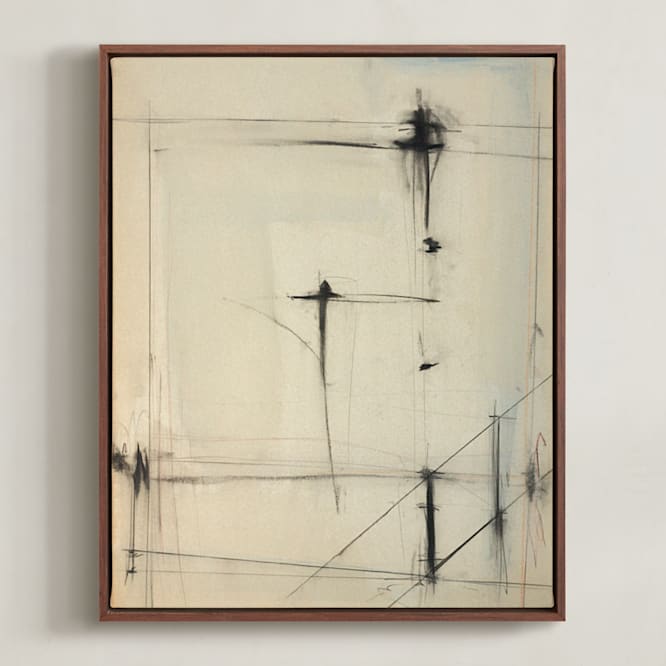 "opus (creation)" - Art Print in Cream by Daryn Kinney - Framed Canvas