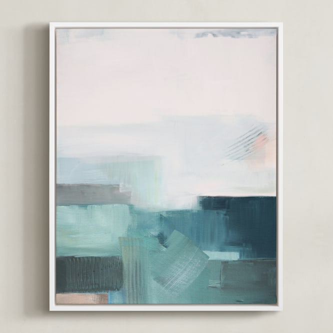 "Sage Fields ll" - Art Print in sage green by AlisonJerry - Framed Canvas