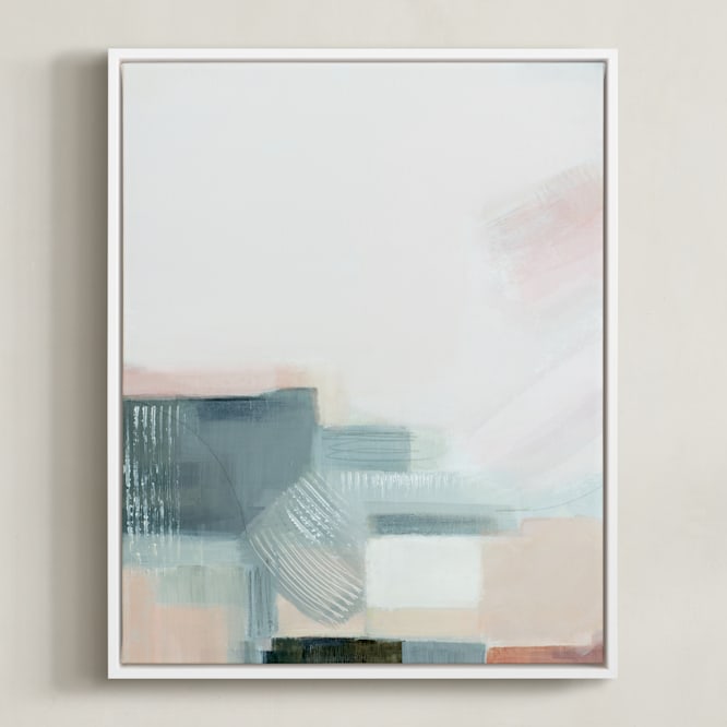 "Sunset Ridge ll" - Art Print in sunset blush by AlisonJerry - Framed Canvas