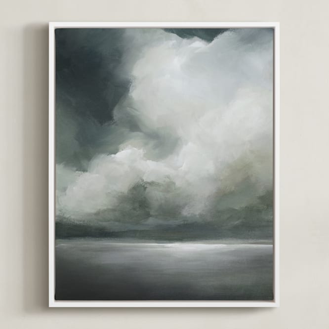 "Reverie I" - Art Print in Slate Grey by Mya Bessette - Framed Canvas