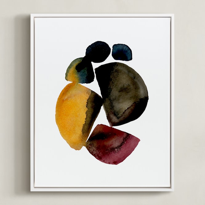 "Interim" - Art Print in Gamboge by Kiana Lee - Framed Canvas
