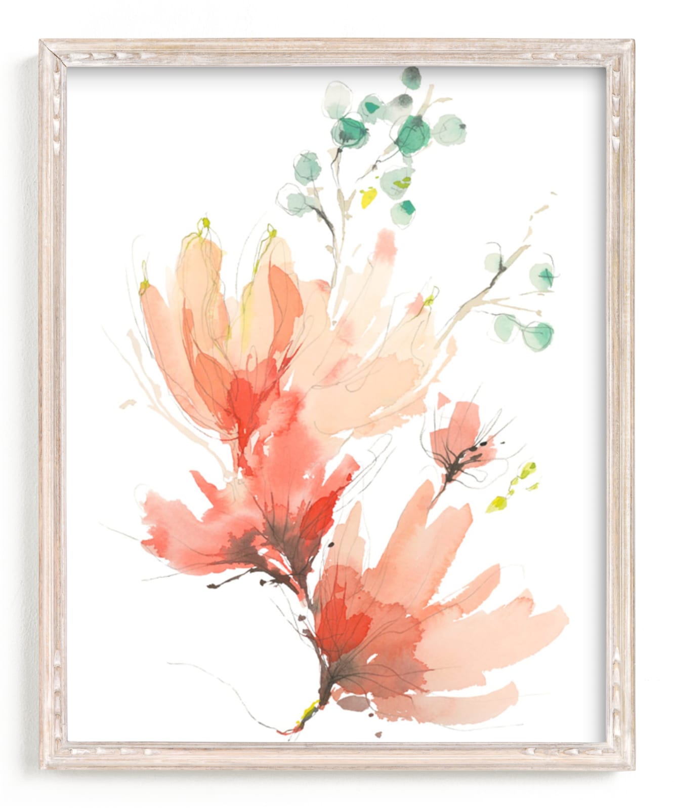 "Blush Blossoms" - Art Print by Kelly Ventura in beautiful frame options and a variety of sizes.
