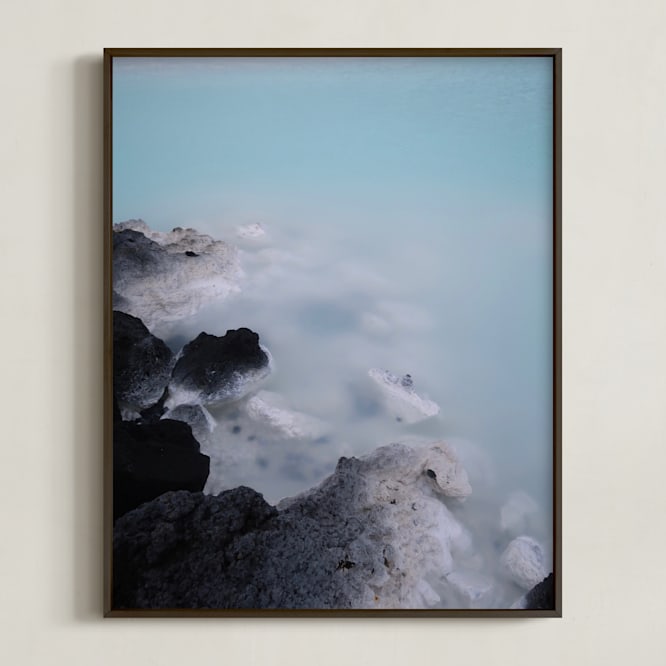 "Minerals #2" - Art Print in ice blue by Claire Duda - Framed