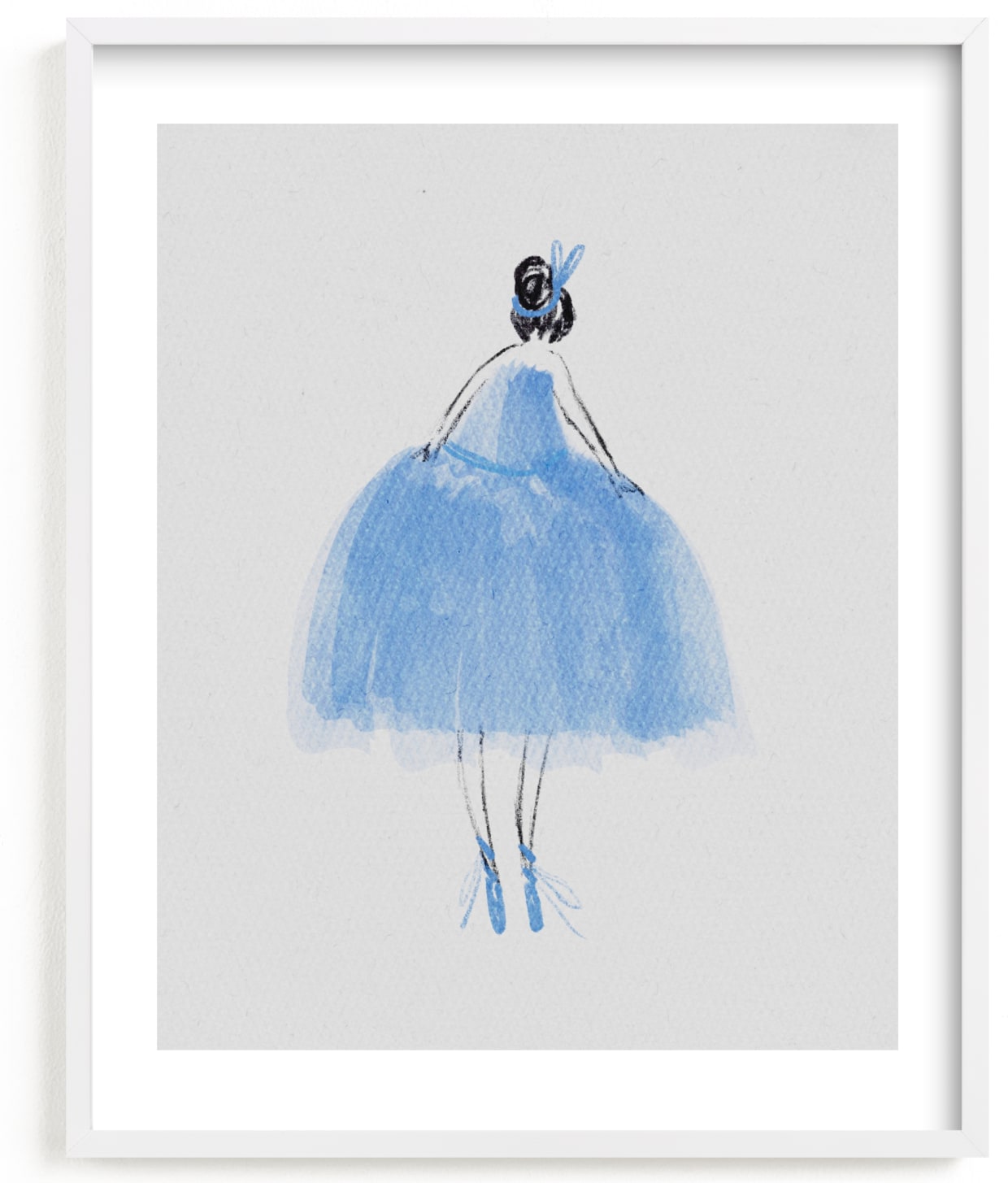 This is a blue kids wall art by Grae called Painted Ballerina.