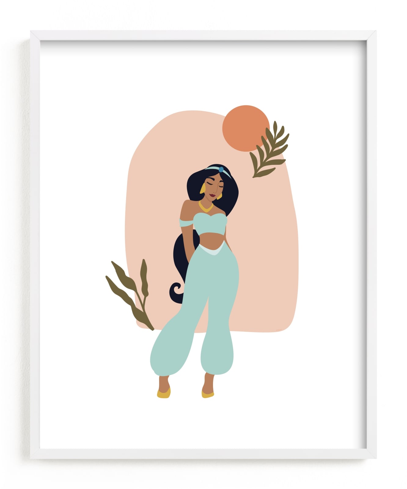 "Disney's Jasmine Serene" - Limited Edition Art Print by Tennie and Co. in beautiful frame options and a variety of sizes.
