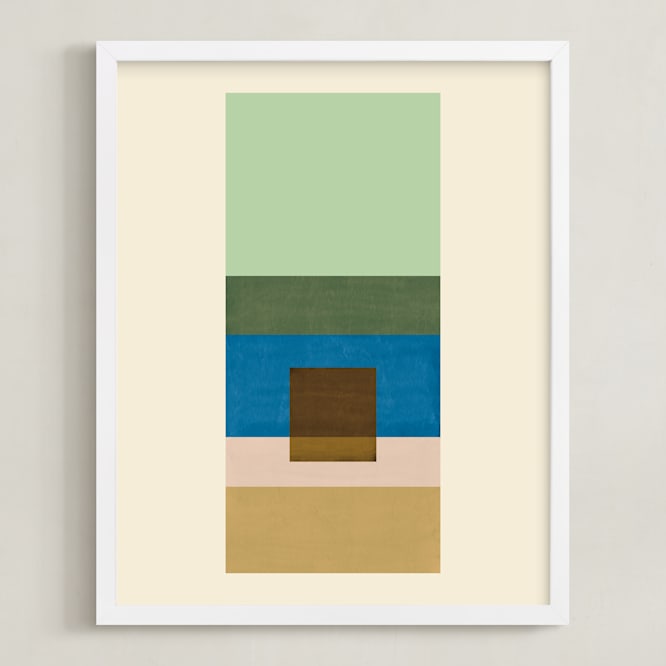 "Horizon" - Art Print in Moss by Baumbirdy - Framed