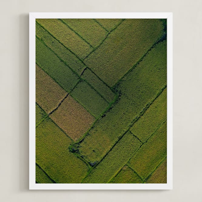 "Above the Paddy" - Art Print in Green by Alaric Yanos - Framed