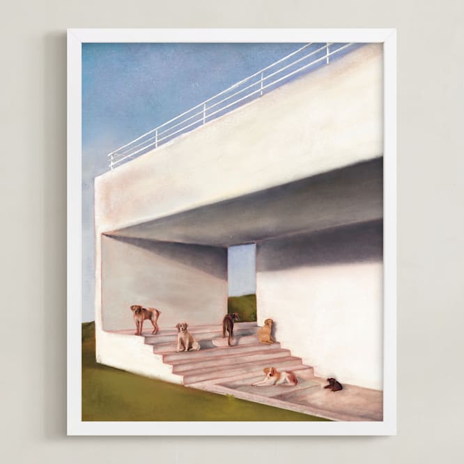 "Leisure, Interrupted" - Art Print in Sky Blue by Jordan M Gentry - Framed