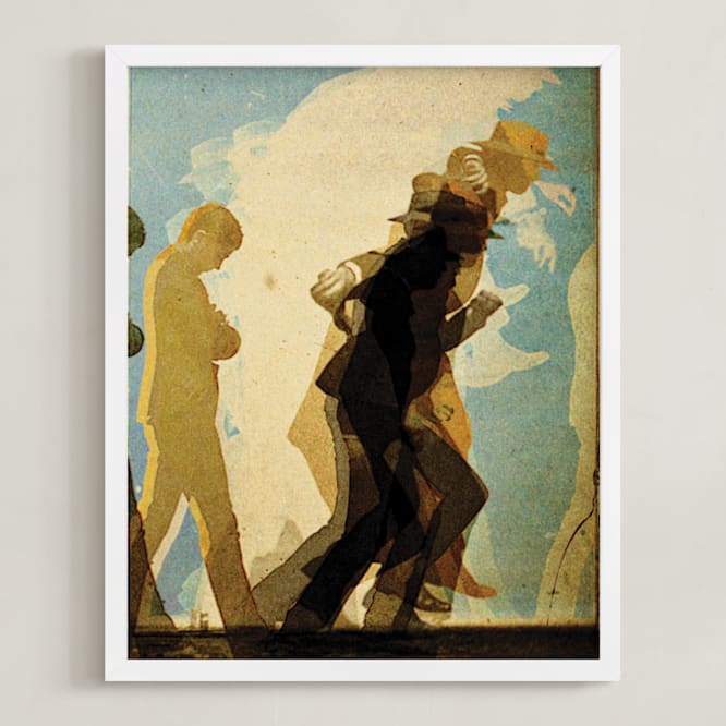 "After Muybridge" - Art Print in Sea Blue by Terrance Grace - Framed