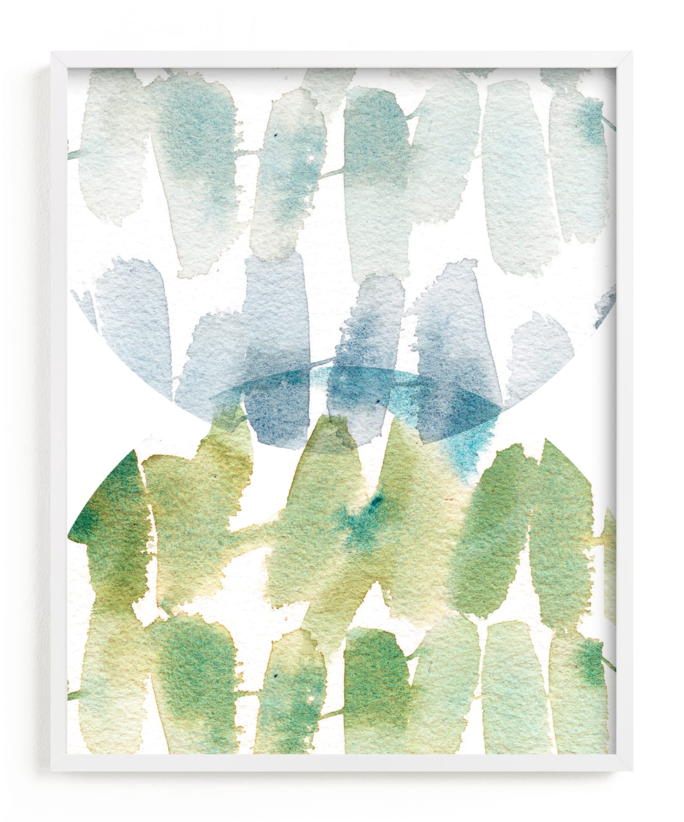 "Subtle Overlap" - Art Print in Leaf by Kelly Ventura - Framed