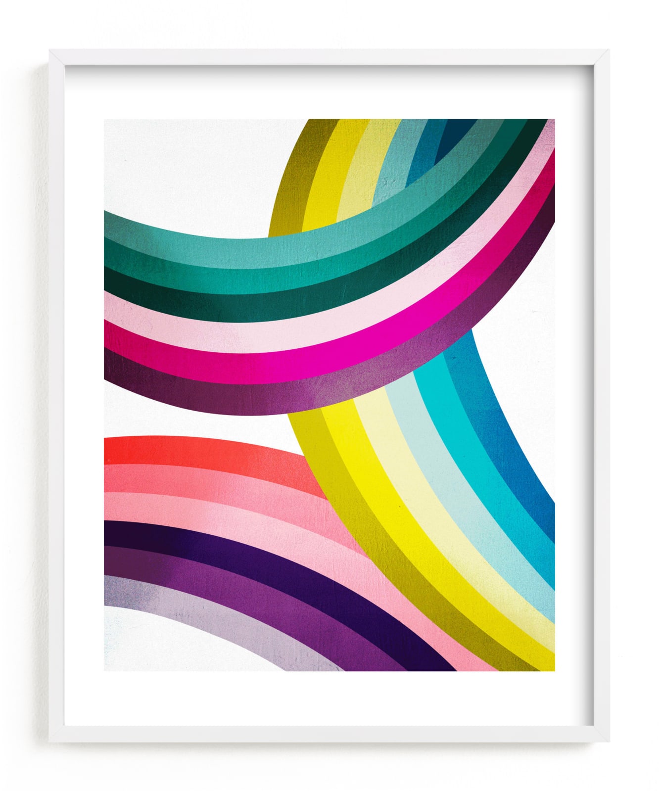 "Rainbow Waves" - Limited Edition Art Print by Jen Florentine in beautiful frame options and a variety of sizes.