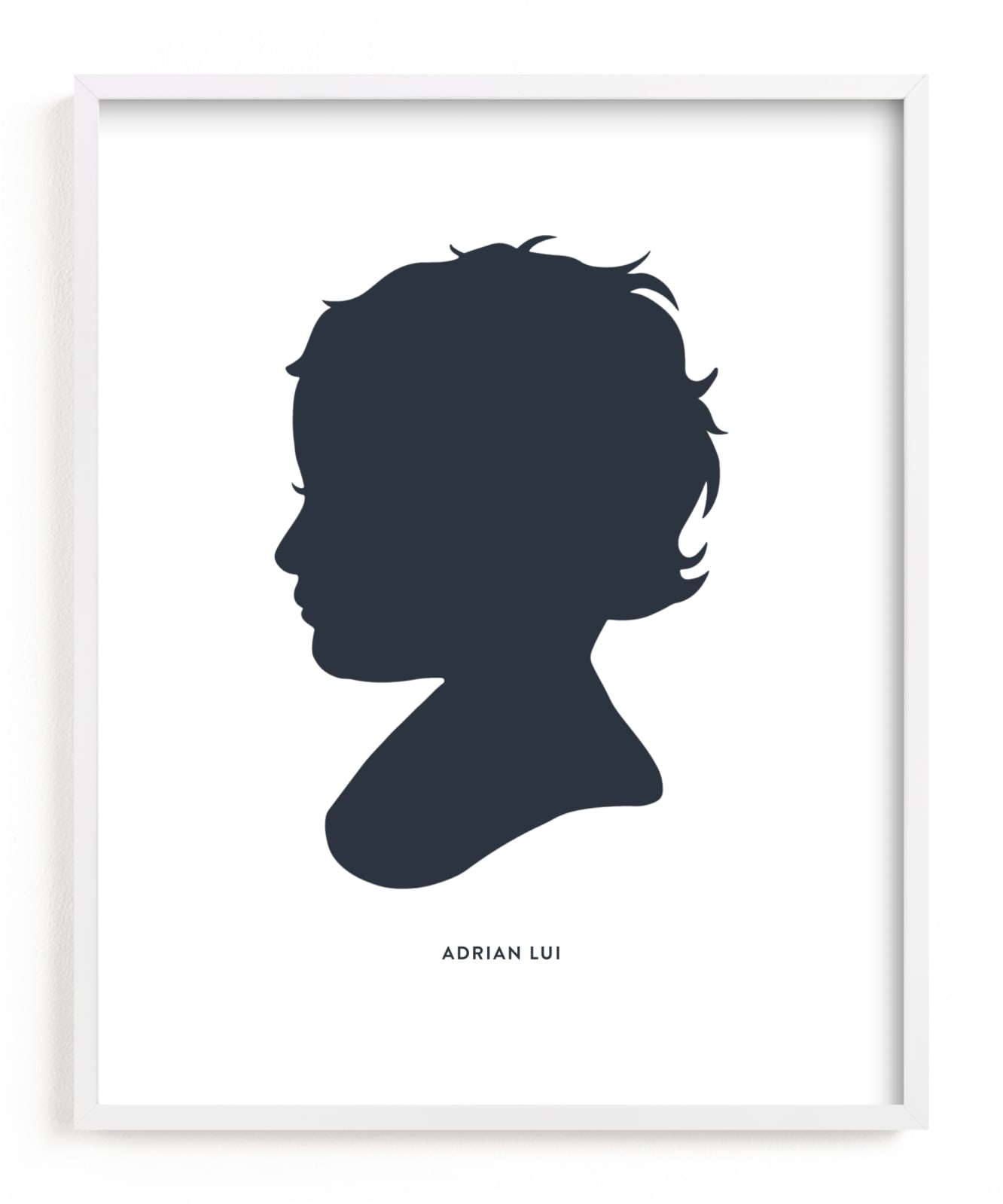 This is a blue silhouette art by Minted called Custom Silhouette Art.