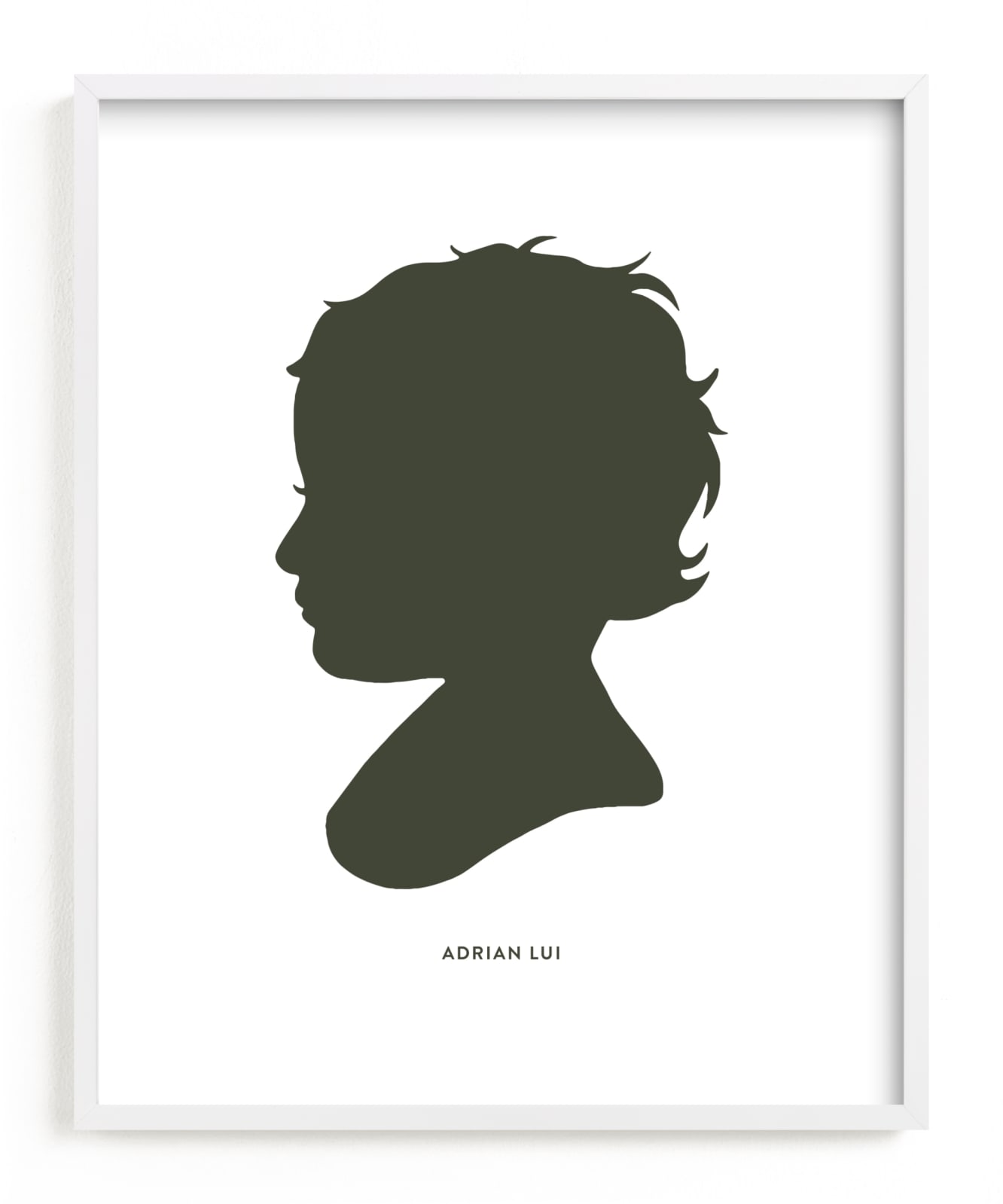 This is a green silhouette art by Minted called Custom Silhouette Art.