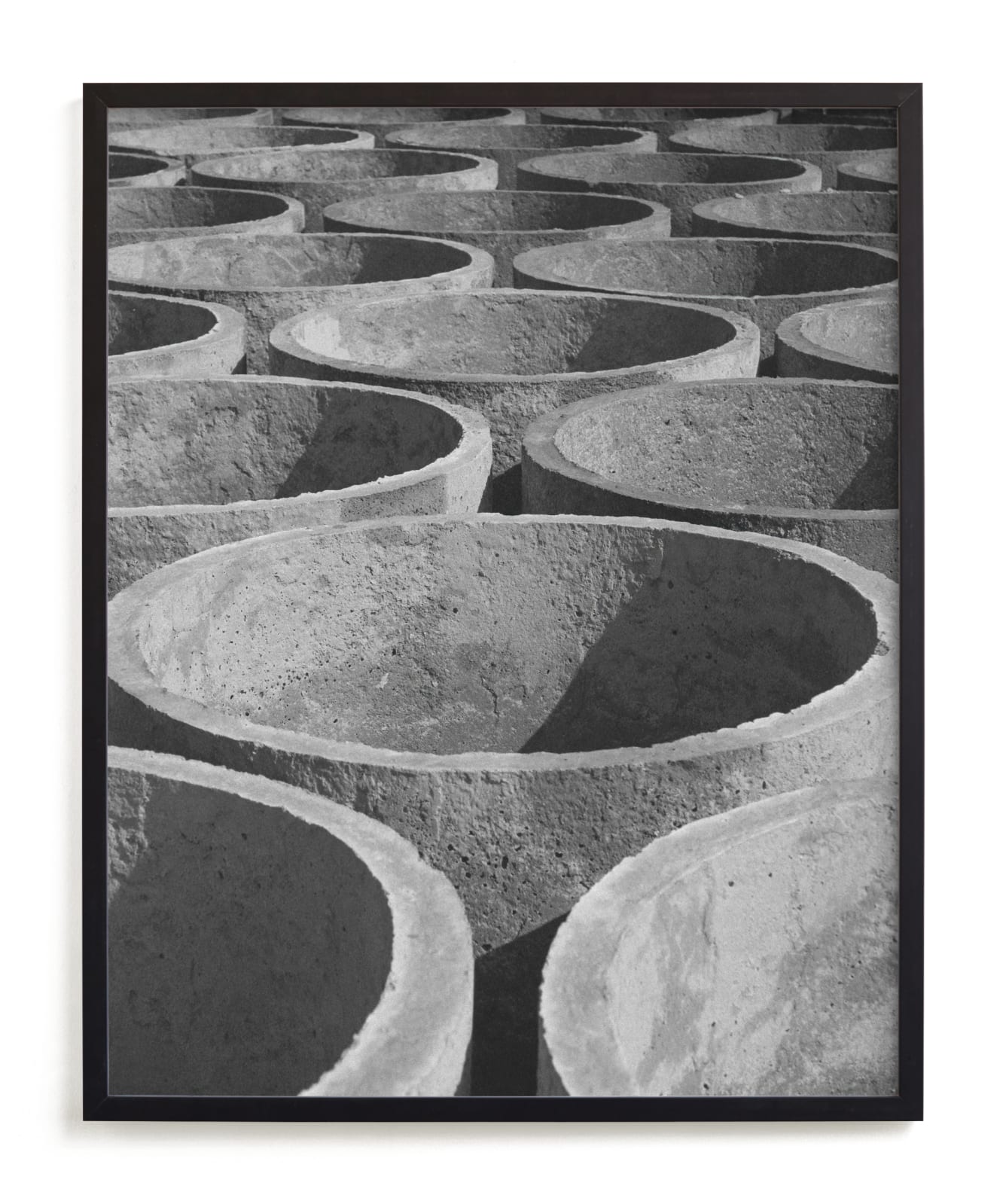 Shop Concrete Cylinders; 24x30 Size; Art Print; Frame: Black Wood from Minted on Openhaus