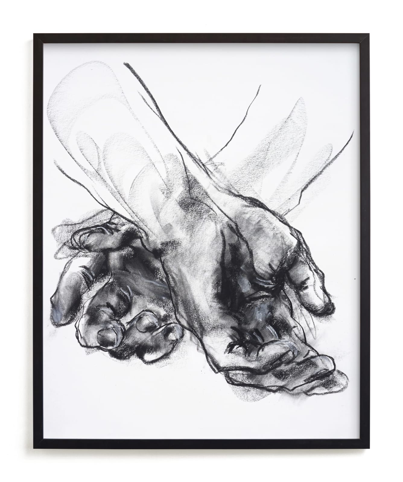 "Drawing 561 - Crossed Hands" - Limited Edition Art Print by Derek overfield in beautiful frame options and a variety of sizes.