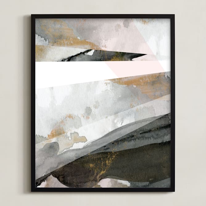 "Earthen" - Art Print in Straw by Melanie Severin - Framed