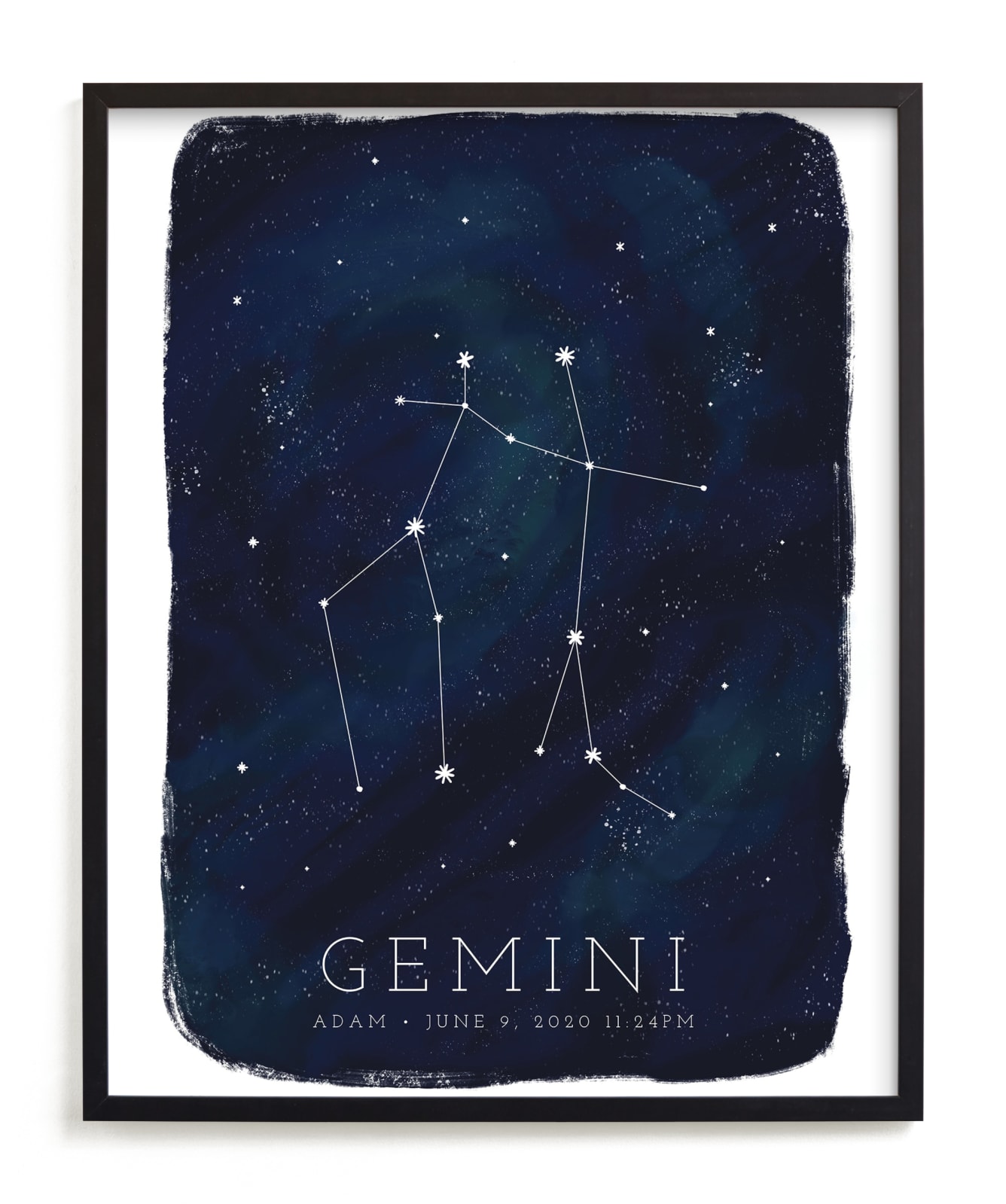 "Zodiac Constellation Gemini" - Children's Custom Art Print by Ashley Presutti Beasley in beautiful frame options and a variety of sizes.