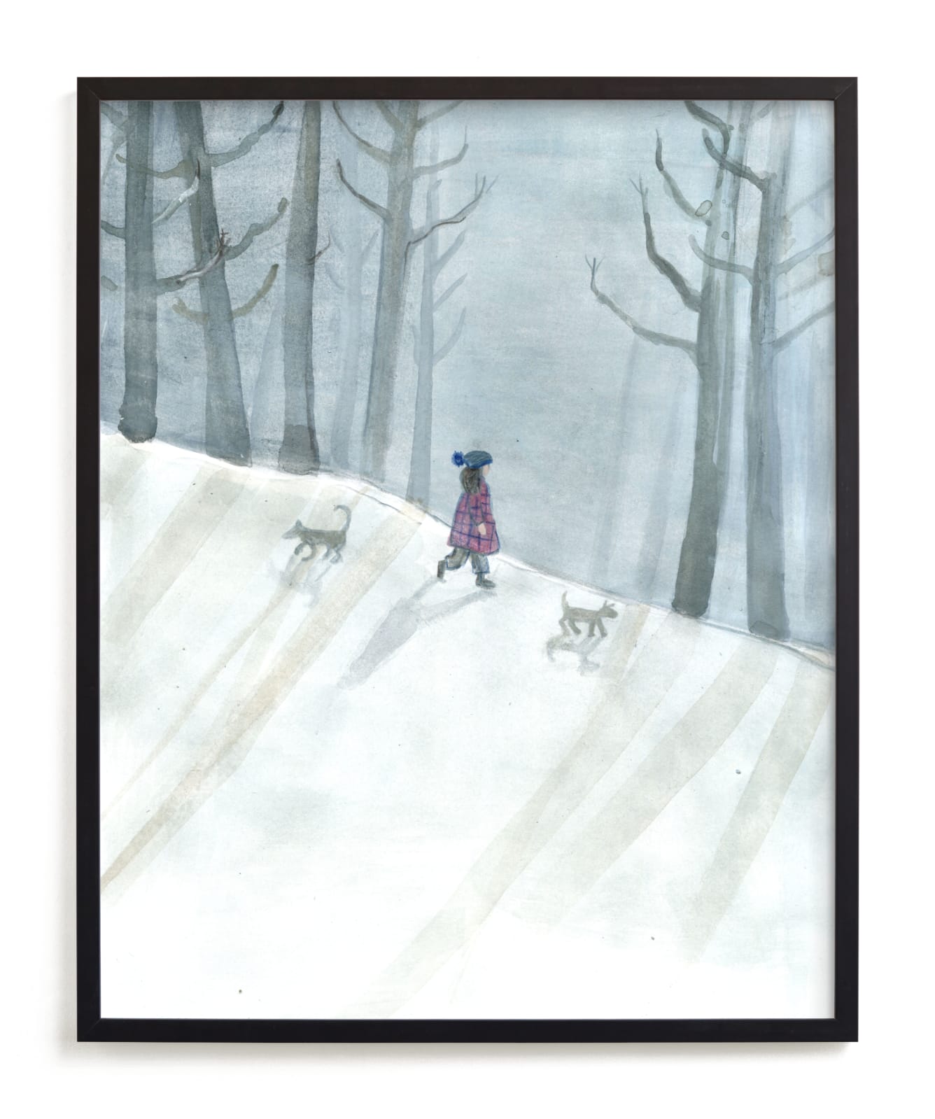 "Snowy Evening" - Art Print by Lulaloo in beautiful frame options and a variety of sizes.