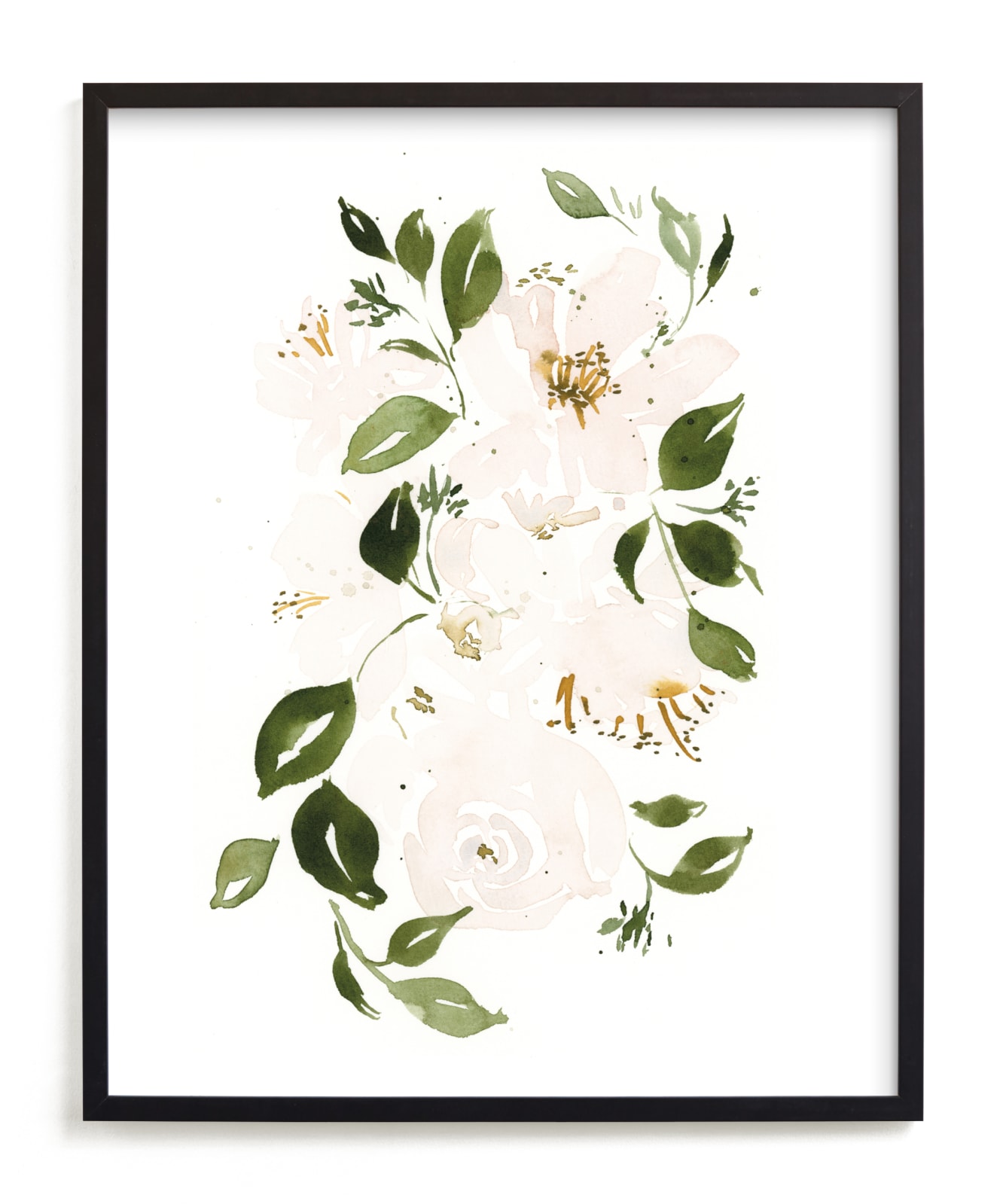 "Botanical No 34" - Art Print in Forest by Leah Bisch - Framed