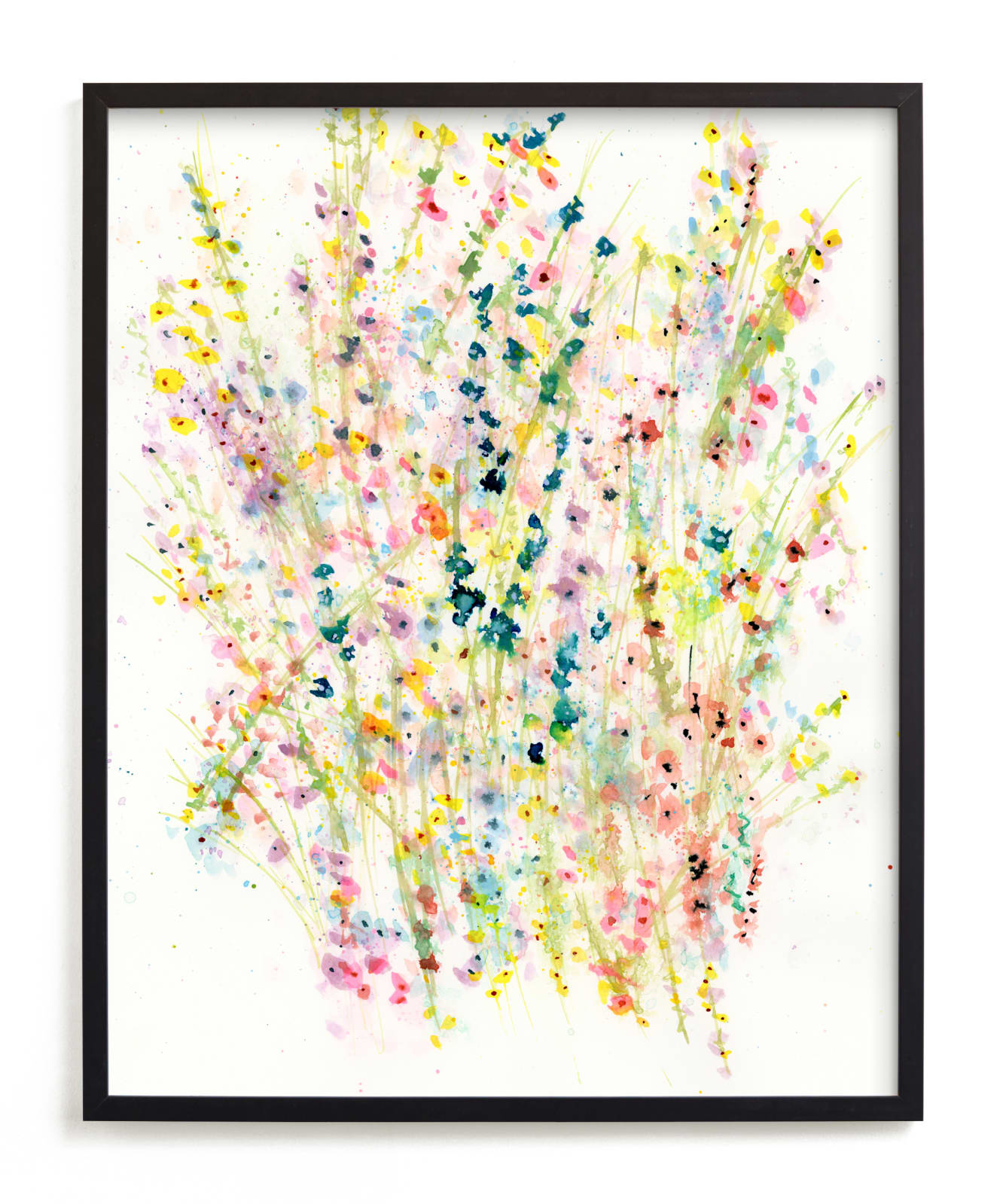 "Gathering Wildflowers" - Art Print in Goldenrod by Lindsay Megahed - Framed