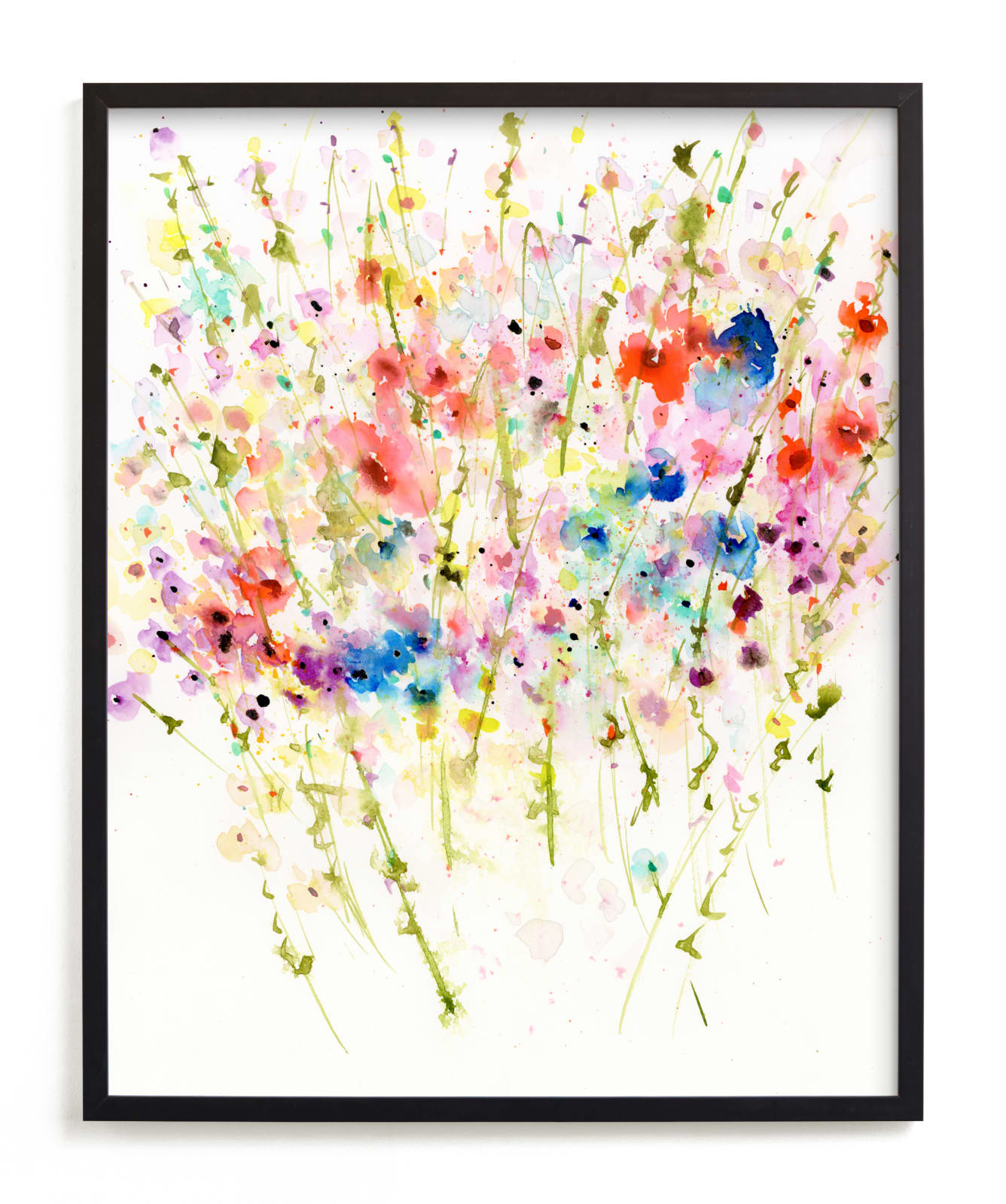 "Flourishing Wildflowers" - Art Print in Rose by Lindsay Megahed - Framed