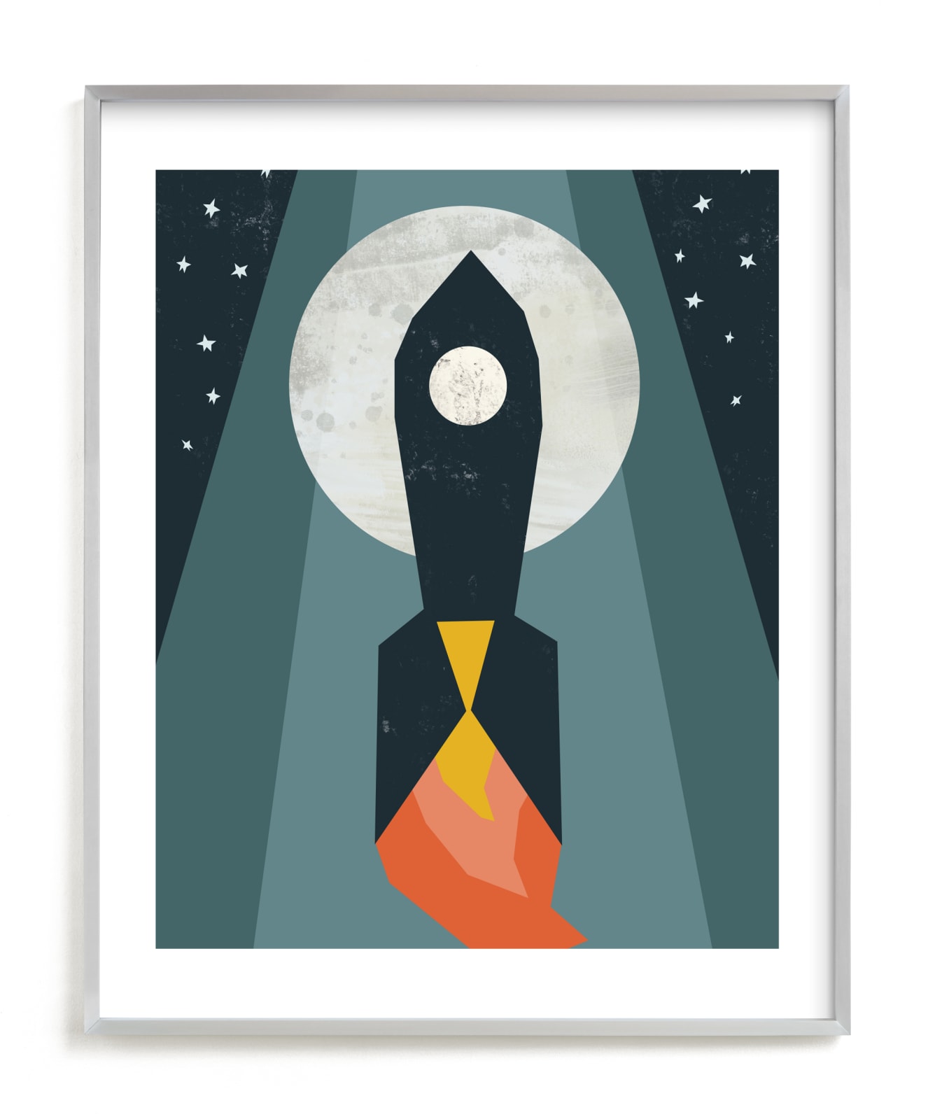 "Rocket to the Moon" - Limited Edition Art Print by Morgan Kendall in beautiful frame options and a variety of sizes.