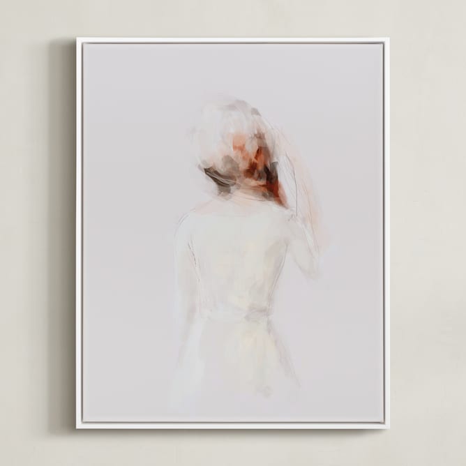 "The Figure" - Art Print in Neutral by Lori Wemple - Framed Canvas
