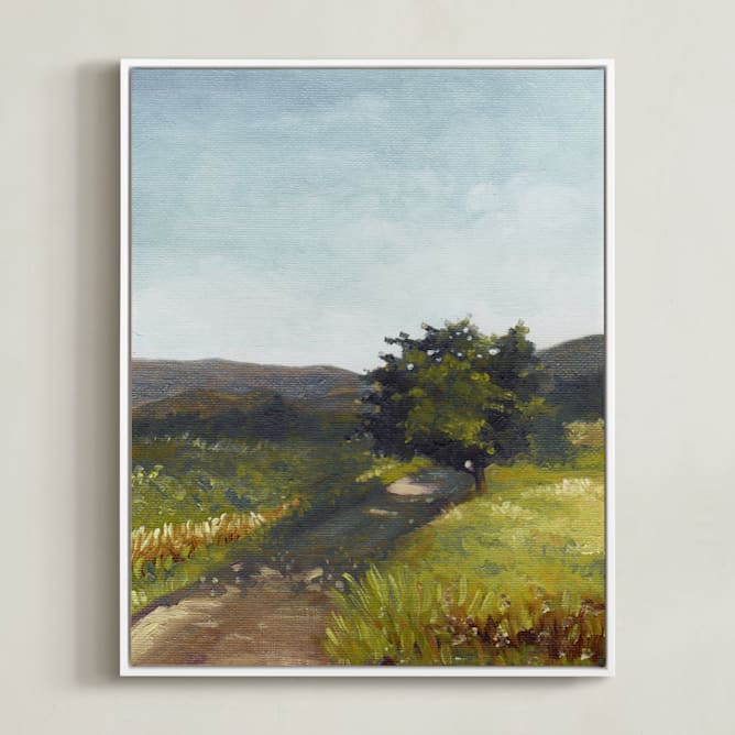 "Center Aisle" - Art Print in Evergreen by G.I. Pongase - Framed Canvas