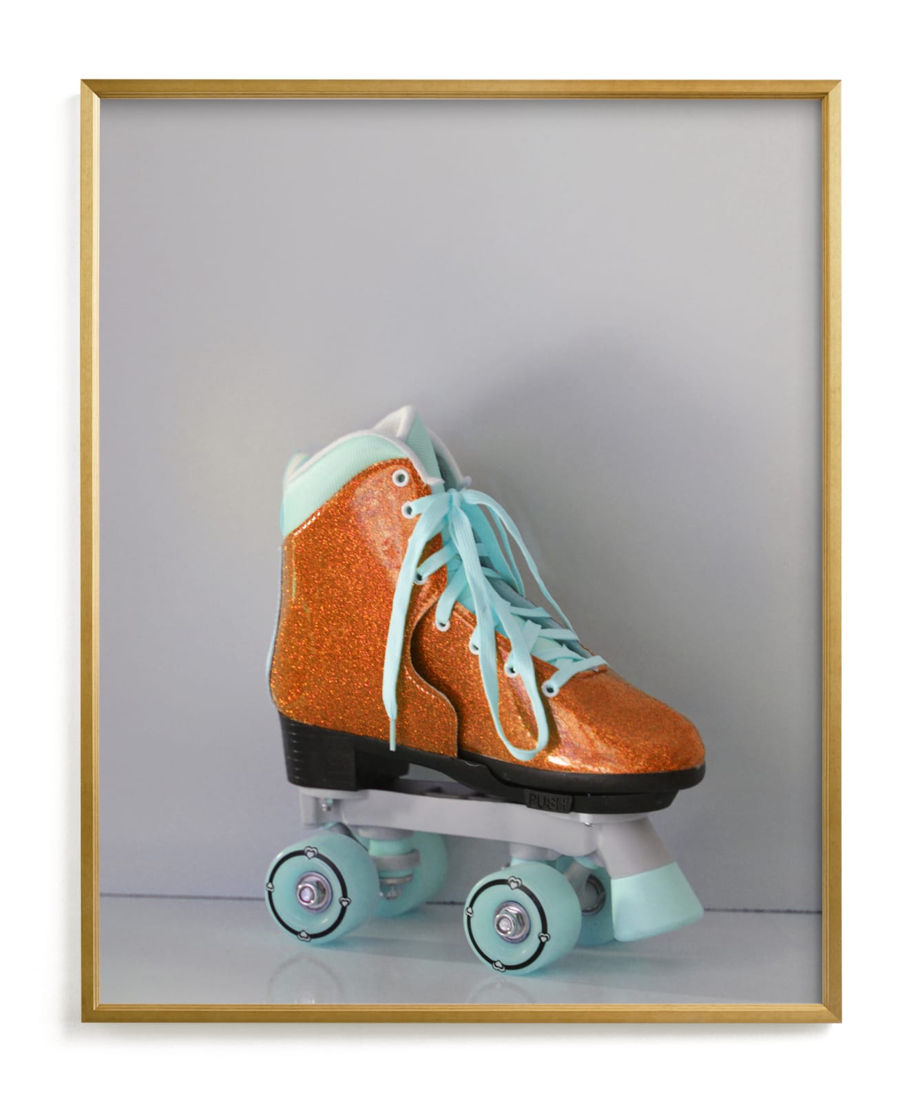 "Orange Roller Skate" by Jonathan Brooks in beautiful frame options and a variety of sizes.