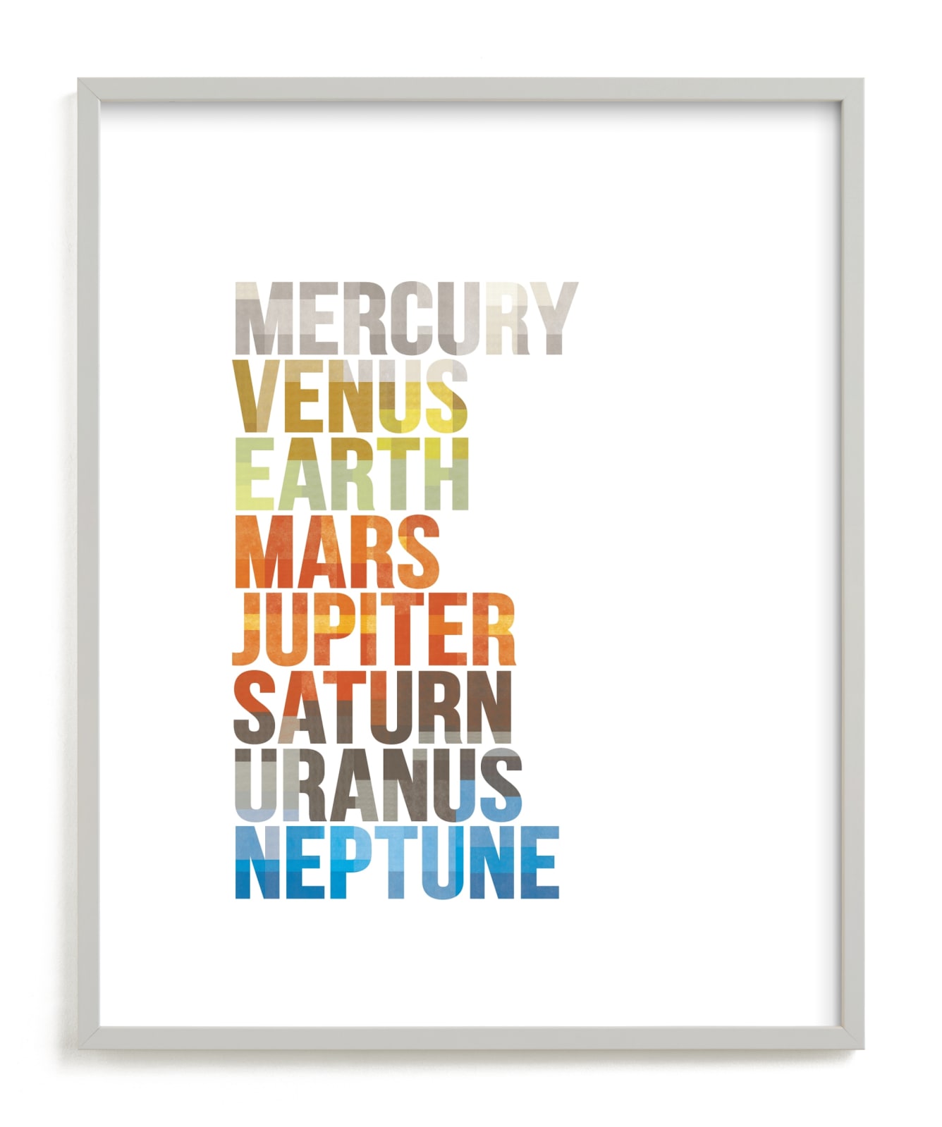 "Solar System Words" - Limited Edition Art Print by Robert and Stella in beautiful frame options and a variety of sizes.