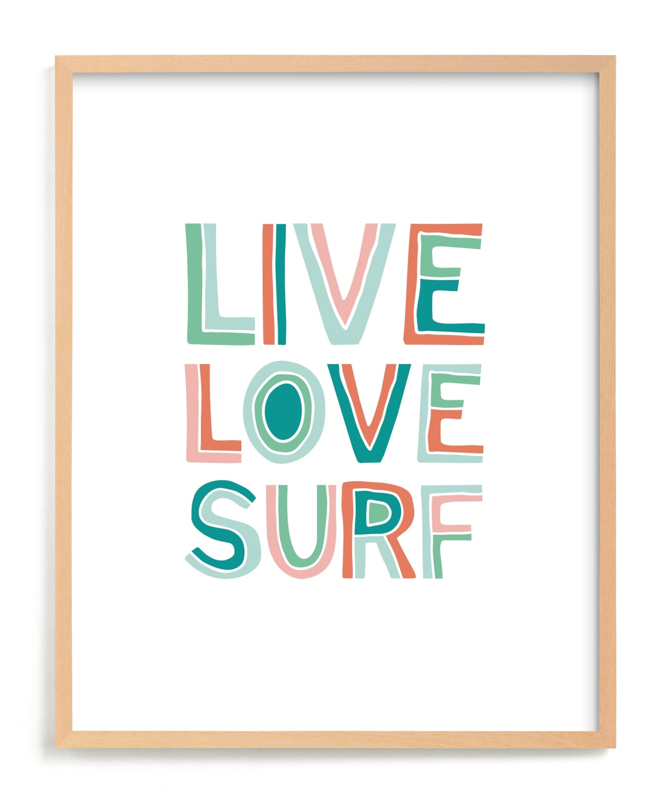 "Live Love Surf" - Limited Edition Art Print by Chasity Smith in beautiful frame options and a variety of sizes.