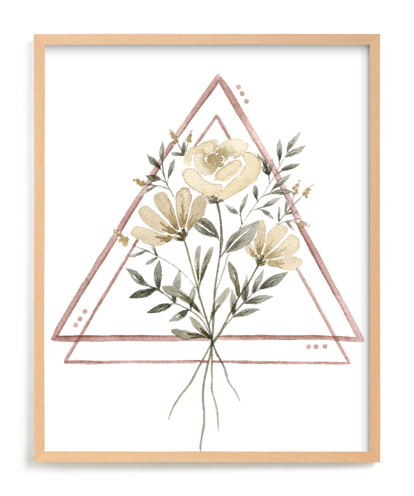 "The Rooted Triangle" - Art Print in Dusty Gold by Cole Dawn Peachey - Framed