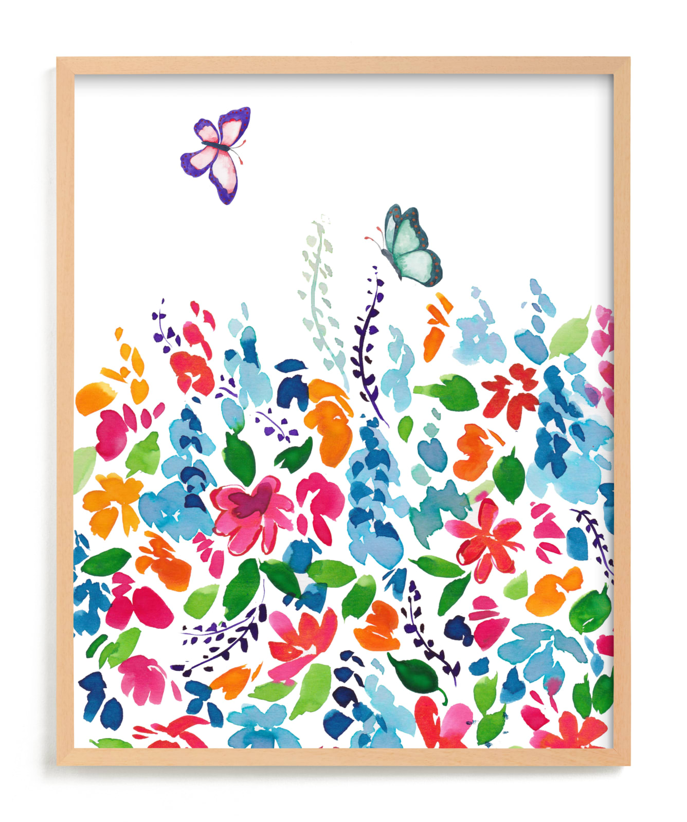 "butterfly in garden" by Tae Lee in beautiful frame options and a variety of sizes.