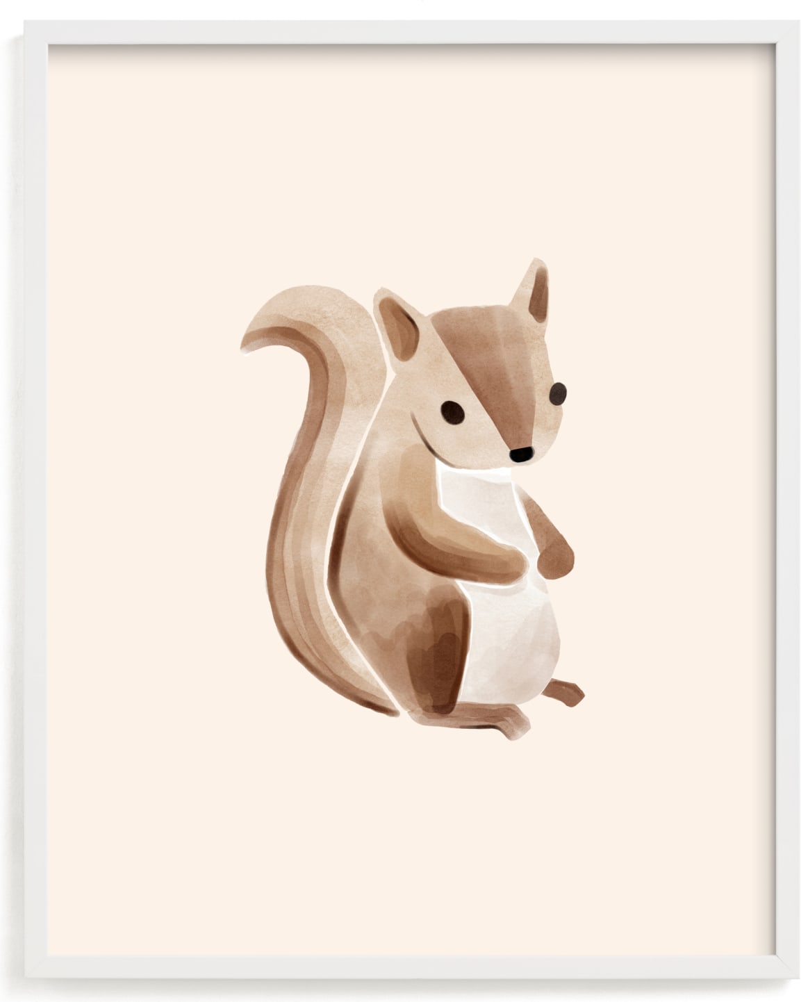 This is a brown kids wall art by Vivian Yiwing called Baby Squirrel.