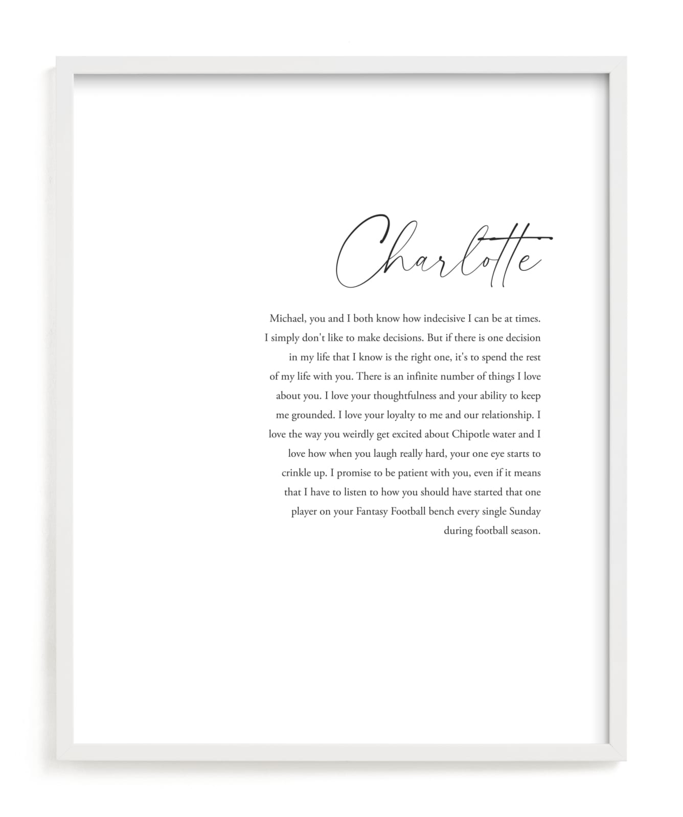 "Duo I Custom Vows Art Print" - Completely Custom Art by Minted in beautiful frame options and a variety of sizes.