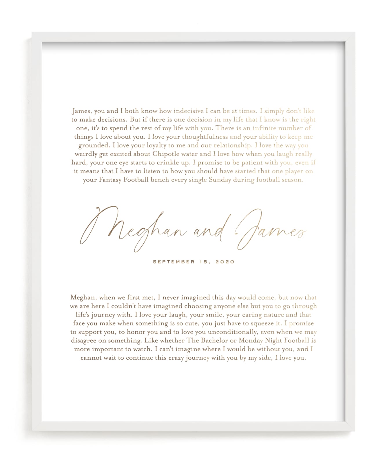 "Our Vows Foil Art Print" - Drawn Foil Art by Minted in beautiful frame options and a variety of sizes.