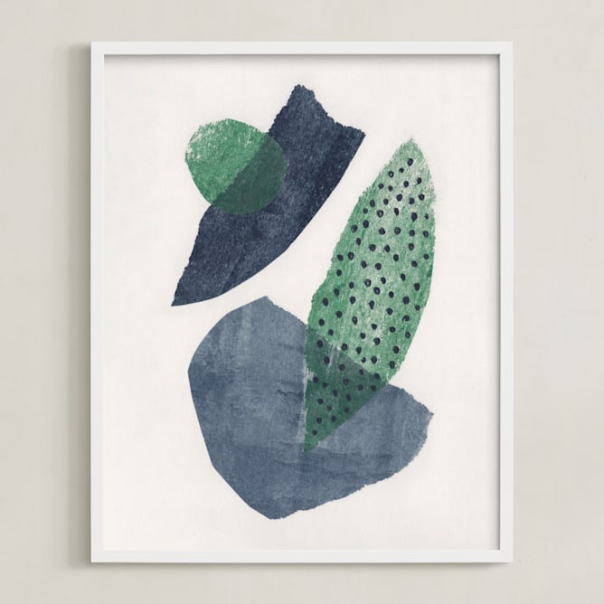 "Earth & Sky II" - Art Print in Forest Green by Alisa Galitsyna - Framed