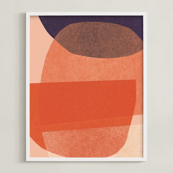 "paper jitter" - Art Print in papaya by Carrie Moradi - Framed