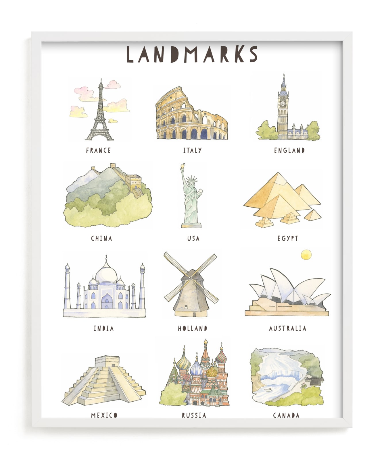 "Landmarks" - Limited Edition Art Print by Natalie Groves in beautiful frame options and a variety of sizes.