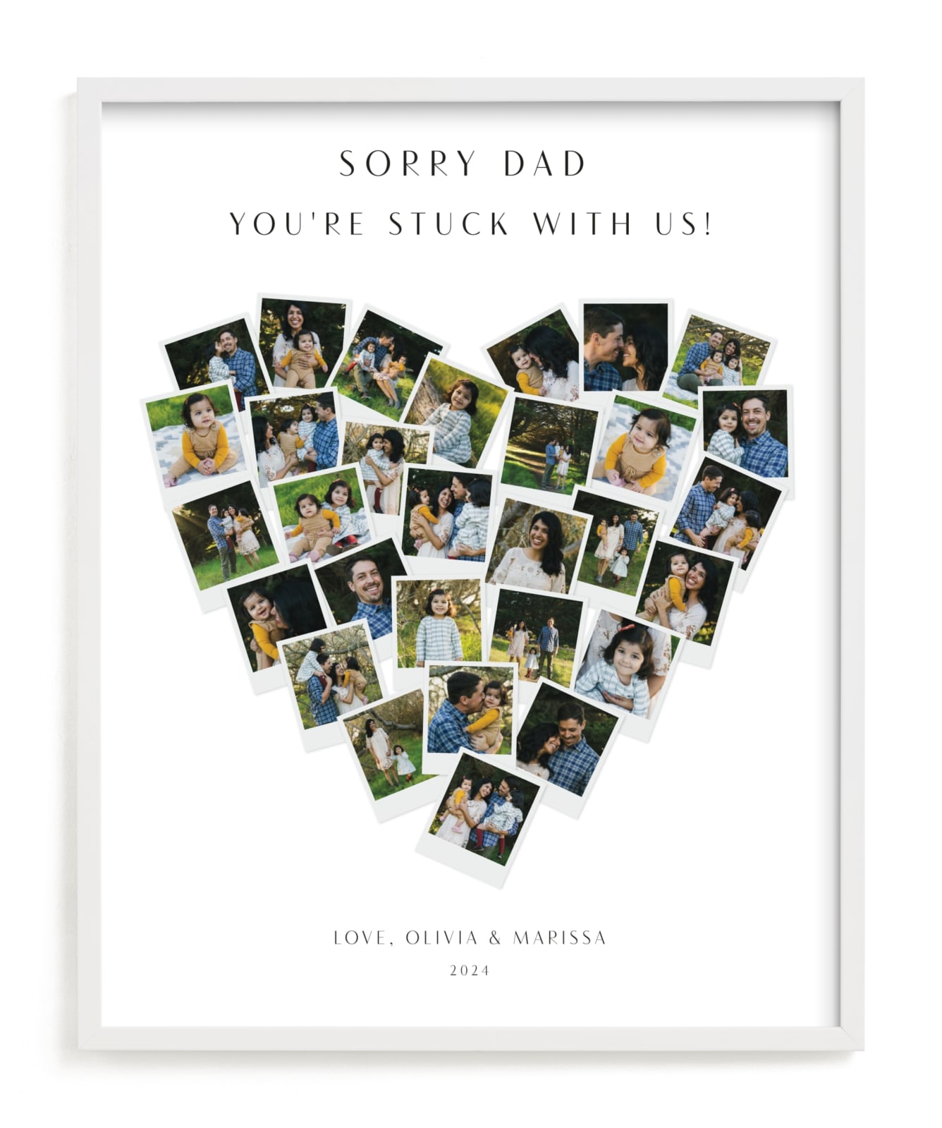 "Sorry Dad Heart Snapshot Mix® Photo Art" - Custom Photo Art by Minted in beautiful frame options and a variety of sizes.