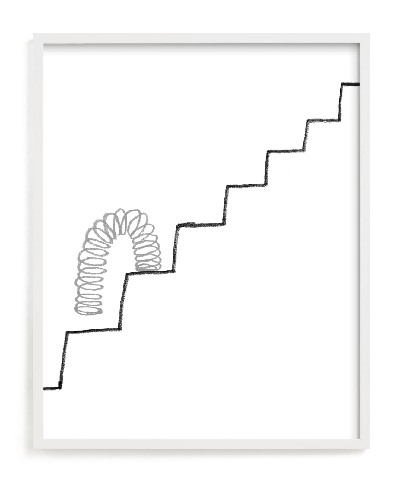 "Slinky on the Stairs" - Limited Edition Art Print by Elliot Stokes in beautiful frame options and a variety of sizes.