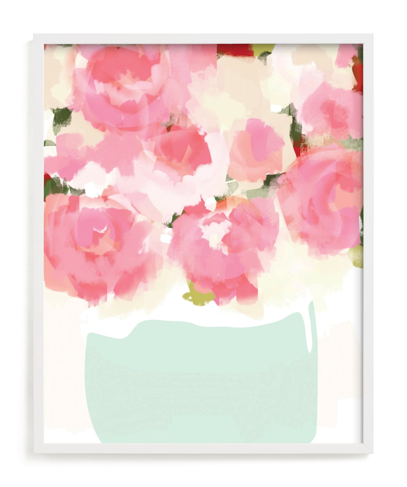 "Peonies in Vase" - Limited Edition Art Print by kelli hall in beautiful frame options and a variety of sizes.