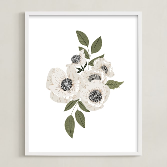 "Sincerity" - Art Print in Sage by Leah Bisch - Framed