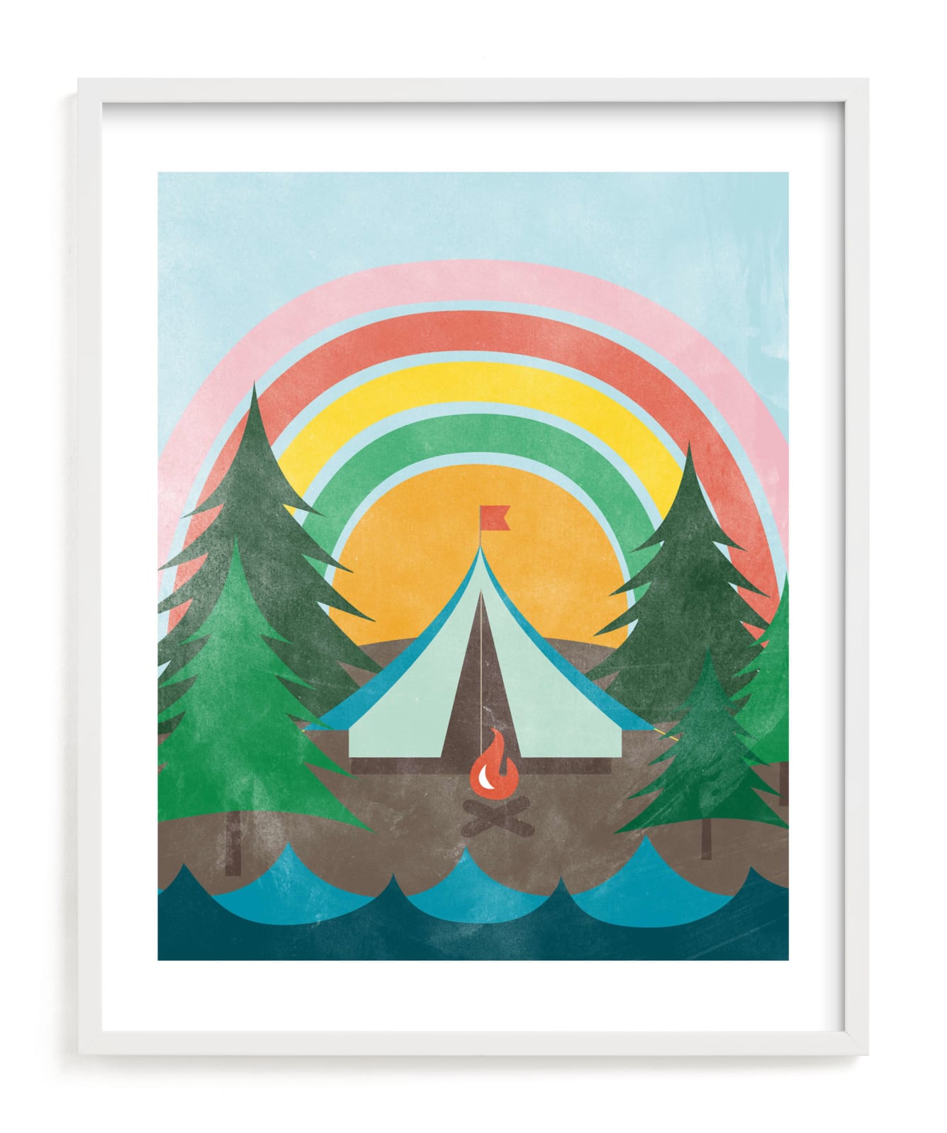"Camp Rainbow" - Limited Edition Art Print by Shirley Lin Schneider in beautiful frame options and a variety of sizes.
