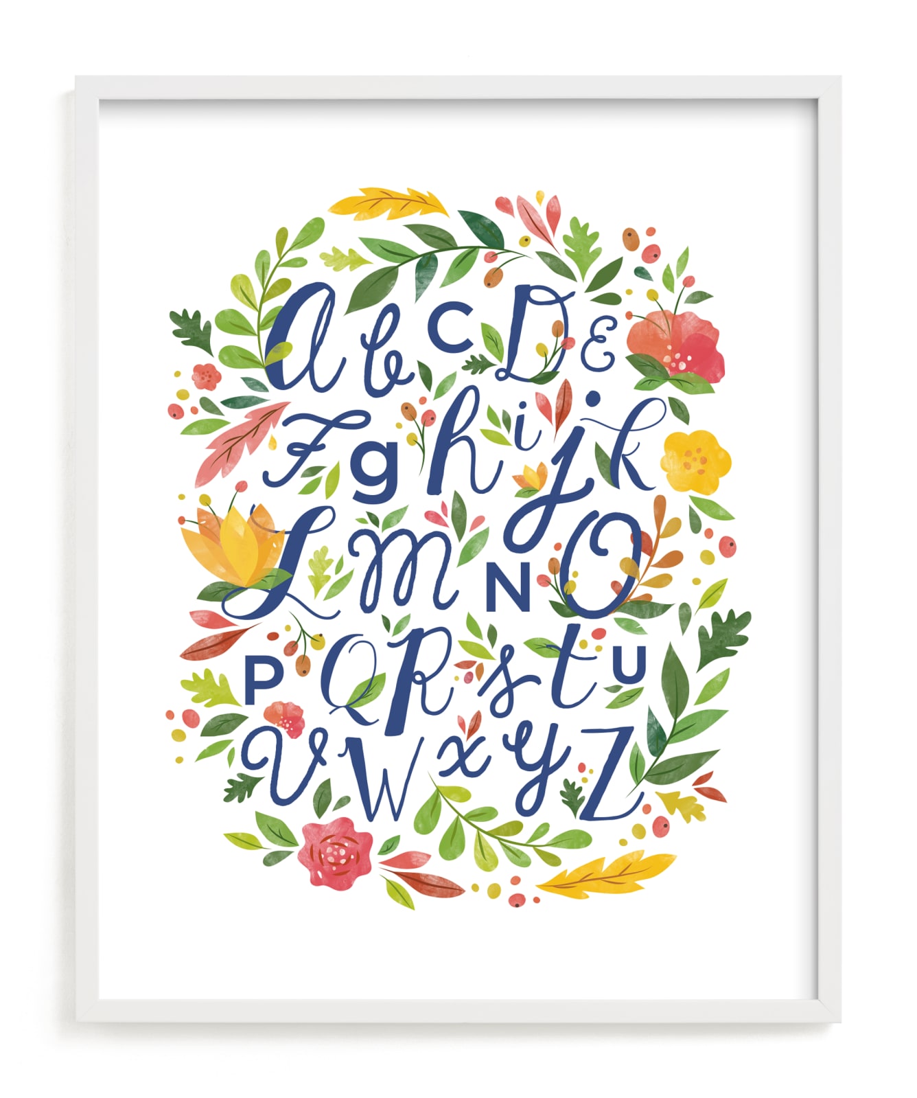 "Painted Floral Alphabet" - Art Print by Ariel Rutland in beautiful frame options and a variety of sizes.