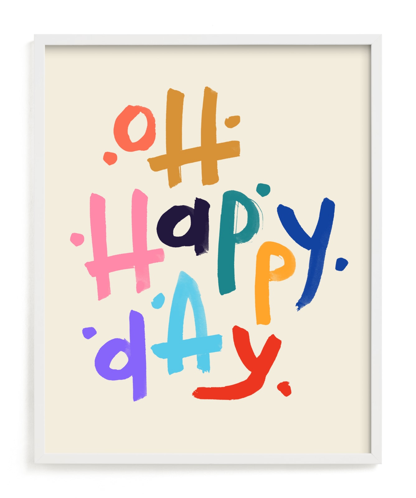 "Oh Happy Day Print" by Rachel Roe in beautiful frame options and a variety of sizes.