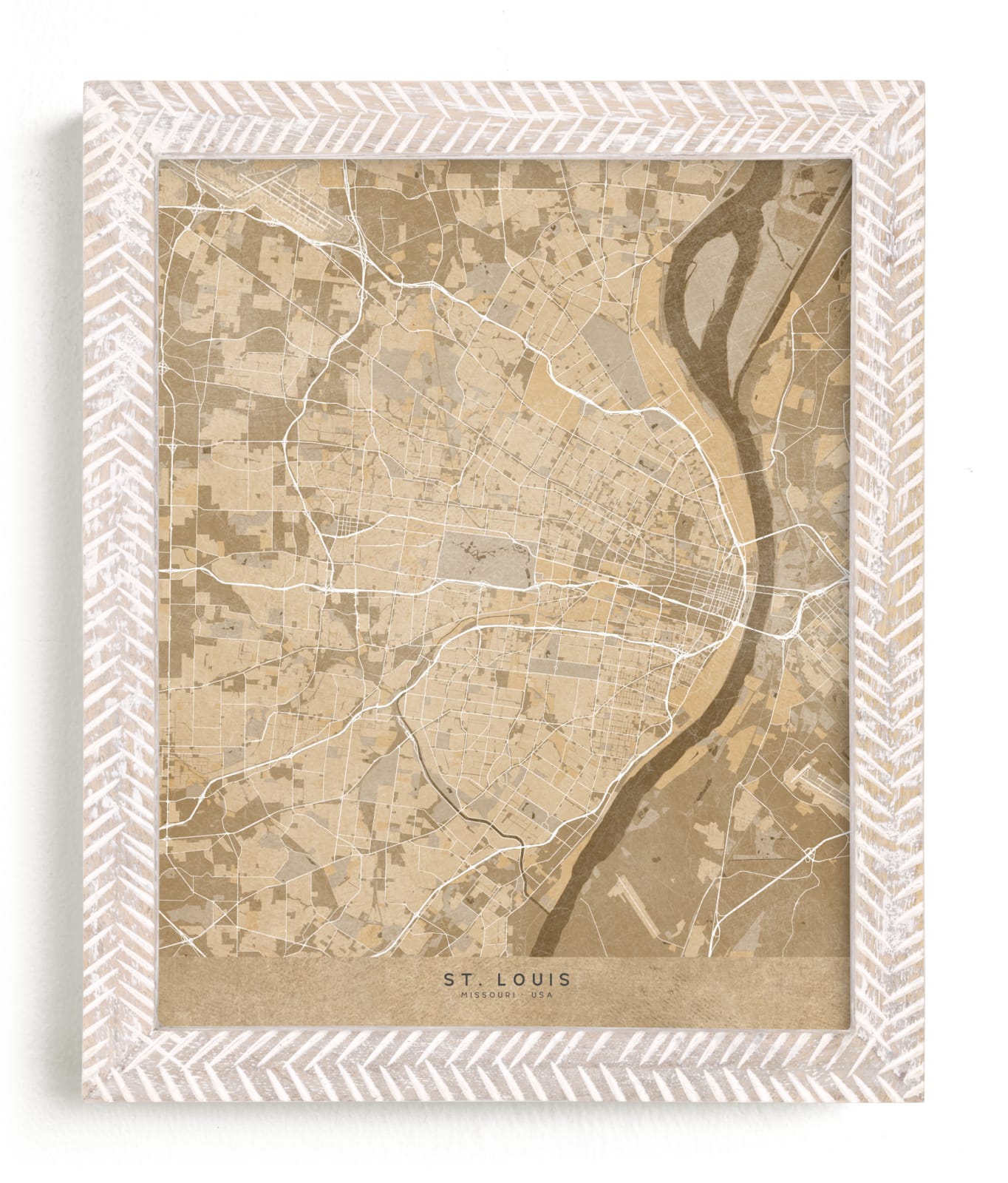 "St. Louis, MO, vintage-looking city map" by Rosana Laiz Blursbyai in beautiful frame options and a variety of sizes.